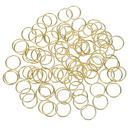 Hotop 100 Pack Hair Rings Braid Rings Hair Loop Clips Hair Accessories (Gold)