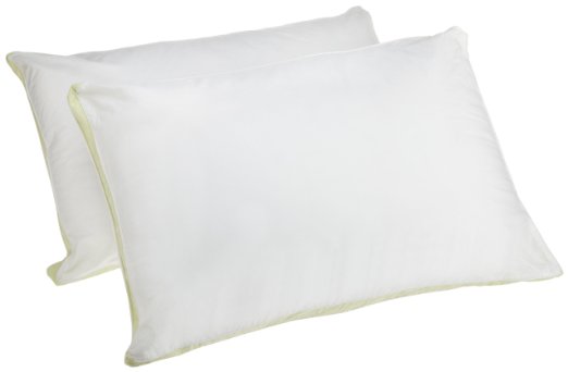 Perfect Fit Medium Density Standard Size 233 Thread-Count Quilted Sidewall Pillow 2 Pack White
