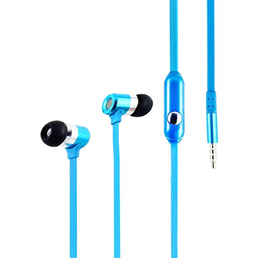 HAITRAL 3.5mm In-Ear Earbud Earphone Headset Headphone For iPhone iPod Samsung Phone MP3 (Blue)
