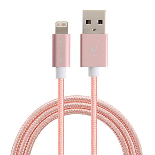 [Apple MFi Certified] CableCreation Lightning to USB Charger& Sync Cable Compatible iPhoneX/8/8p/7/7p/6/6s/6p/5/5s, iPad,iPod,Metal Plug & Cotton Jacket,Rose Gold, L=6ft/1.8m