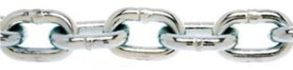 ASC MC168503002 Low Carbon Steel Case Hardened Proof Coil Chain, Zinc Plated, 5/16" Trade, 5/16" Diameter x 2' Length