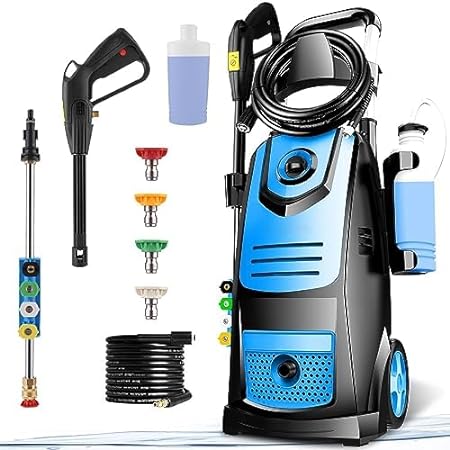 Electric Pressure Washer MR3500 Pressure Washer 1.8GPM Power Washer High Pressure Cleaner Machine with 5 Nozzles Foam Cannon,Best for Cleaning Homes, Cars, Driveways