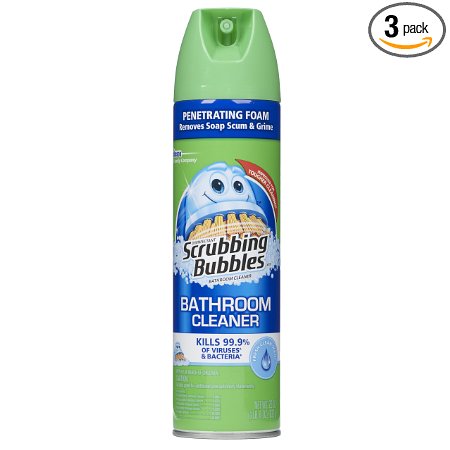 Scrubbing Bubbles Antibacterial Bathroom Cleaner Aerosol, Fresh Clean (Pack Of 3)