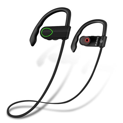 Bluetooth Headphones,COOLAND Noise Canelling Wireless Stereo Sports Headsets with Microphone for Running Gym Exercise (Green)