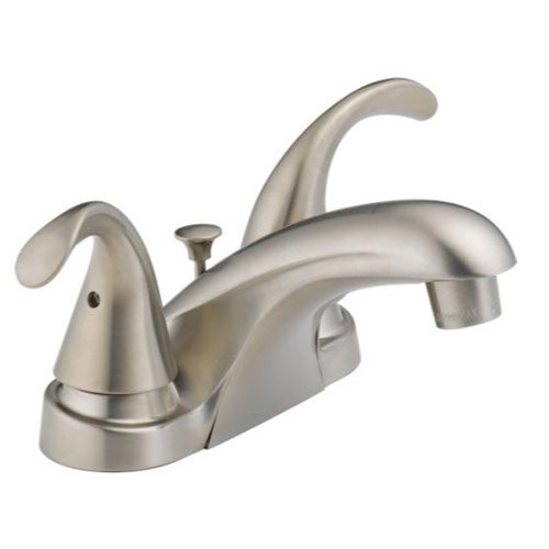 Peerless P99639LF-BN-W Two Handle Centerset Bathroom Sink Faucet, Brushed Nickel