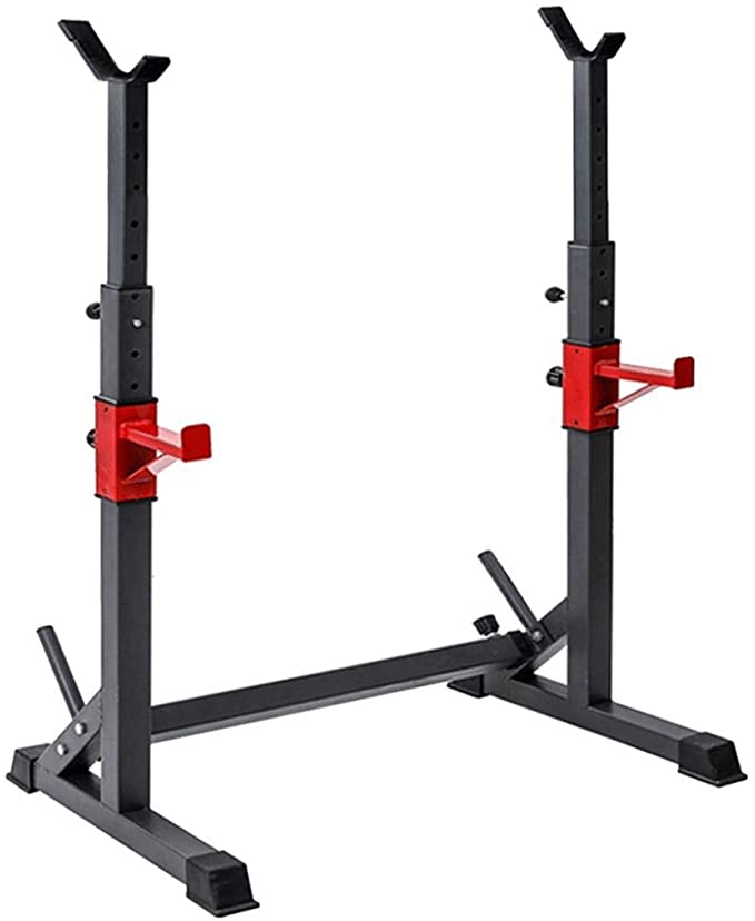 Adjustable Squat Rack Multi-Function Barbell Rack Squat Stand, Dumbbell Rack Strength Training Equipment for Home Gym Fitness Weight Lifting Bench Press Dipping Station, Max Load 550 LBS