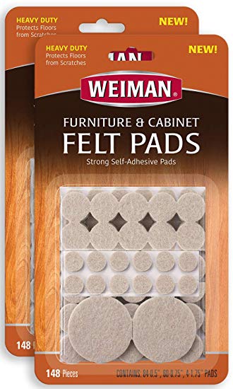Weiman Furniture and Cabinet Felt Pads - (2 Pack) - 296 Piece - Prevents Scratching for Chairs Tables Sofas Cabinets and More