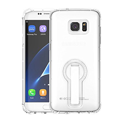 Galaxy S7 Edge Case, VOKOO [Crystal Series] [Soft TPU] 360 Degree Rotating Kickstand Protective Case for Samsung Galaxy S7 Edge (2016) [Clear]