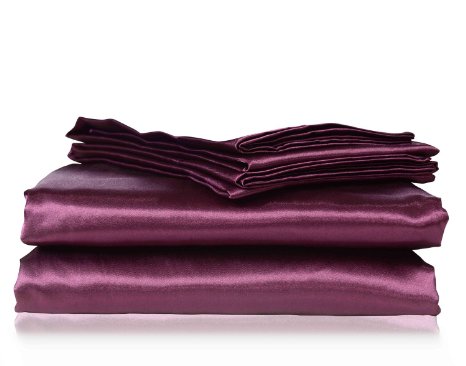 Honeymoon 4PC bed sheet set, Purple sheet, Queen set, HM00209001Q-PUR
