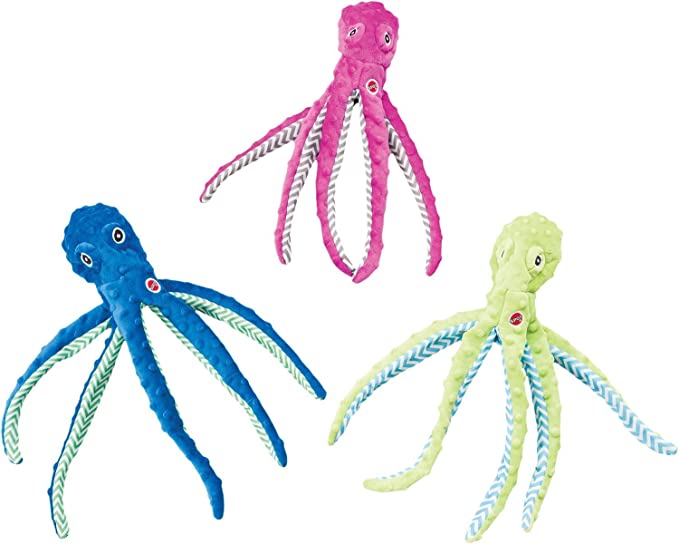 Ethical Pets Skinneeez Extreme Stuffingless Durable Octopus Dog Toy