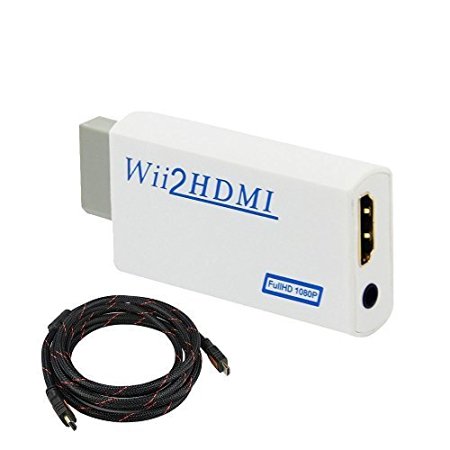 Green-state Wii to HDMI 1080P HD Output Upscaling Converter - Supports All Wii Display Modes, HDMI Upscale to 1080p Output  2M HDMI Cable
