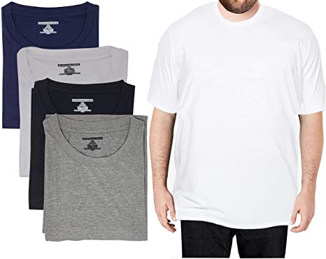 Different Touch 4 Pack Men Big & Tall 100% Cotton T-Shirts