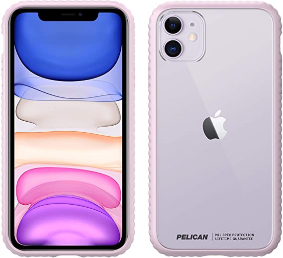 Pelican iPhone 11 Case, Guardian Series – Military Grade Drop Tested – TPU, Polycarbonate Protective Case for Apple iPhone 11 (Clear/Purple)