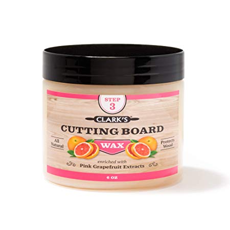 CLARK'S Cutting Board Wax (6oz) | Enriched with Pink Grapefruit Oil |Made with Natural Beeswax and Carnauba Wax |Butcher Block Wax