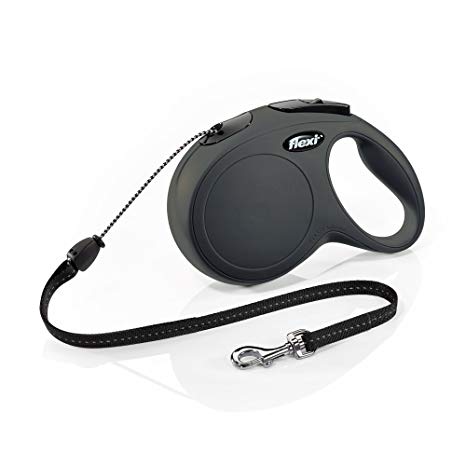 Flexi New Classic Retractable Dog Leash (Cord), 26 ft, Medium, Black