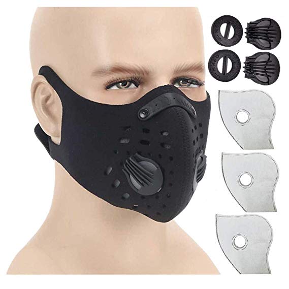 HOLIIBN Anti Pollution Face Mask with N95/N99 Protection Air Mask Filters,Anti Smoke, Exhaust Gas, Dust, Pollen, Allergens,Hiking, Running, Walking, Cycling, Ski and Other Outdoor Activities