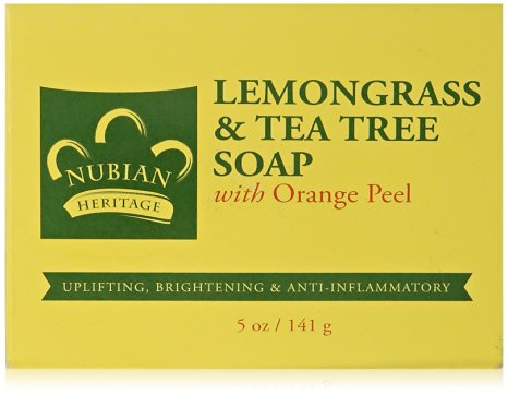 Nubian Heritage Soap Bar, Lemongrass and Tea Tree, 5 Ounce