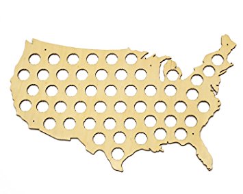 USA Beer Cap Map - Holds 50 Craft Beer Bottle Caps