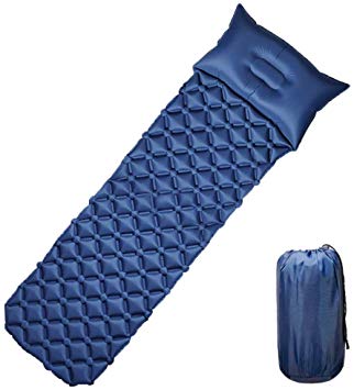 LALIFIT Camping Inflatable Sleeping Pad with Pillow Ultralight Compact Air Sleeping Mat Sleep Pads Best for Backpacking, Hiking and Traveling etc Portable and Lightweight