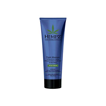 Hempz Triple Moisture-Rich Daily Herbal Whipped Creme Conditioner and Hair Mask, White, Enchanted Grapefruit, 9 Fl Oz