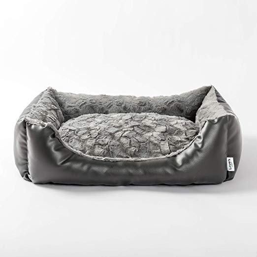 Love's cabin Large Dog Bed with Removable Washable Cover, Cuddler Pet Bed for Small Medium Large Dogs & Cats Pet Bedding Grey, Padded Cushion Water-Resistant Bottom, Super Soft & Durable Pet Supplies