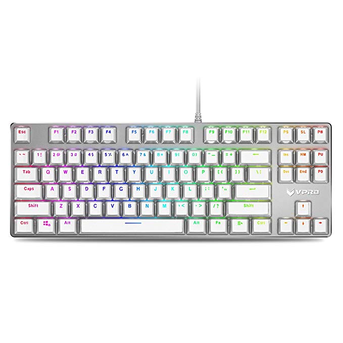 Rapoo Gaming Keyboard- Mechanical Switches-Unique Crystal Keycaps-Backlight Colors,White-Black Switch