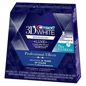 Crest 3D White Luxe Whitestrips Professional Effects - 20 Treatments and White Whitestrips 1 Hour Express - 2 Treatments Teeth Whitening Kit