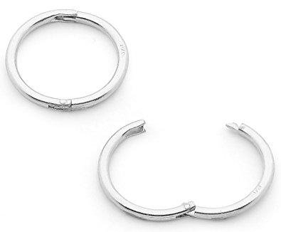 Solid Sterling Silver 5/16" (8mm) Hinged Hoop Sleepers Earrings Made in Australia