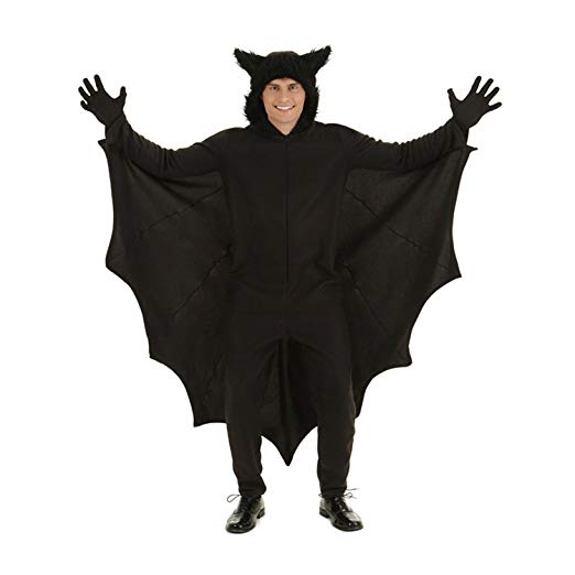 Halloween Bat Costumes for Men with Gloves and Connect Wing