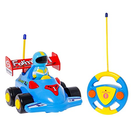 SGILE Race Car Remote Control Train Toy for Toddlers Kids,Blue