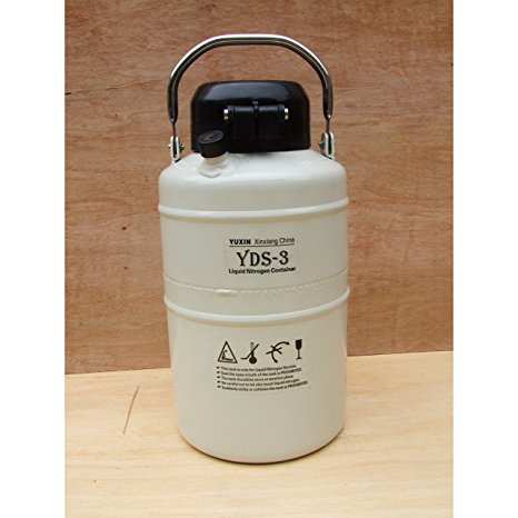 HFS (Tm) 3 L Cryogenic Container Liquid Nitrogen Ln2 Tank with Straps and Carry Bag with 6 Canisters. Dewar Tank