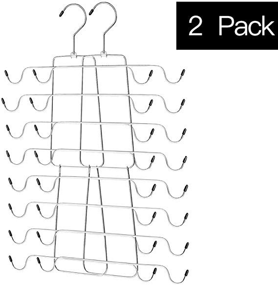 Ideal Life Tank Top Hangers Metal Folding Space Saving Hangers Closet Organizer for Tank Tops, Cami, Bras, Bathing Suits, Swimwear，Belts, Ties 2pack