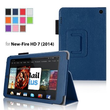 Case for Fire HD 7 - Elsse Premium Folio Case with Stand for Fire HD 7 (Oct, 2014 Release) - Dark Blue
