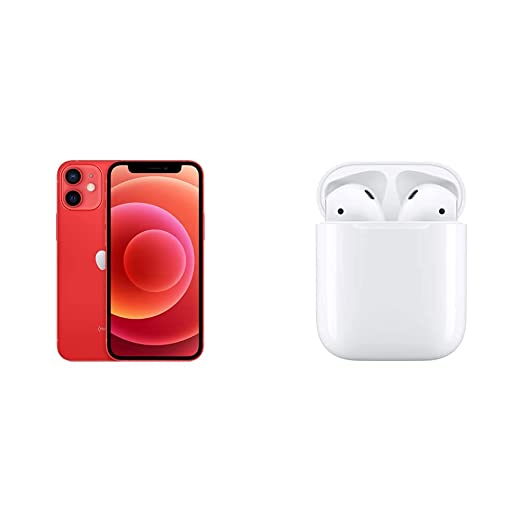 New Apple iPhone 12 Mini (128GB) - (Product) RED with AirPods with Charging Case