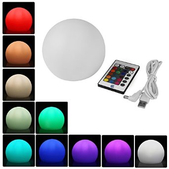 GBGS Rechargeable LED Light Ball RGBW Mixing Color Changing Glow Ball Adjustable Remote Control Mood Lamp Night Light1 Pack