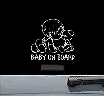 Baby on Board with Teddy Bear Vinyl Decal Sticker