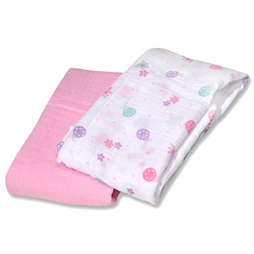 Summer Infant SwaddleMe Muslin Blanket, Little Lady, 2 Count (Discontinued by Manufacturer)