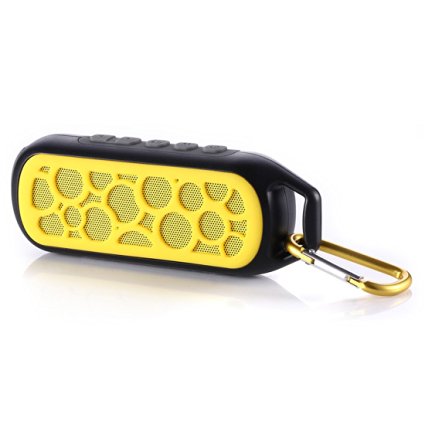 Your Exclusive Mini Wireless Portable Outdoor Bluetooth Speaker Waterproof Shockproof Bluetooth Speakers Support Mic,TF Card Music Player,FM Radio(Yellow)