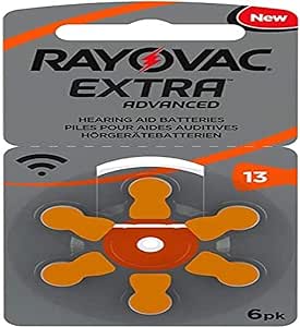 Rayovac Extra Advanced Batterie Acustiche Zinco Aria, Formato 13 Value Pack da 60 Batterie, Arancione