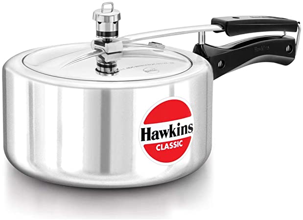 Hawkins CL35 Aluminum Pressure Cooker, 3.5 Litre, Silver