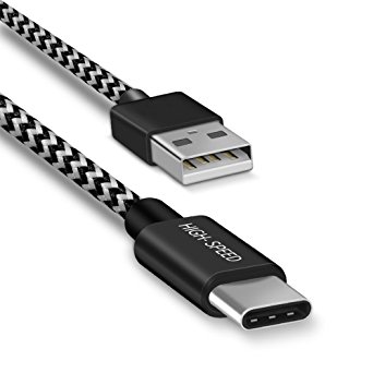 USB Type C Cable 6.6ft(2 M),TACOO Nylon Braided Black Type C to USB A Fast Charge Phone Cord for Samsung Galaxy S8  S8,LG G6/G5/V20,New MacBook, Nexus 5X, 6P, Nokia N1 Tablet,Other USB C Devices