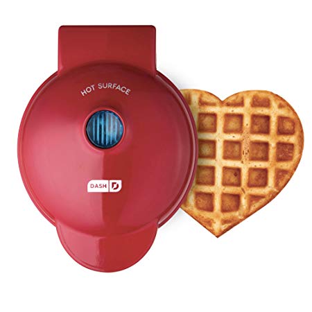 Dash DMW001HR Mini Heart Maker Waffle Iron Shaped Goodness, Red