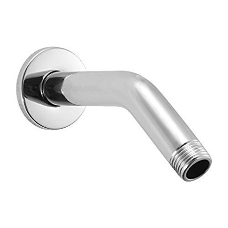 LORDEAR Brass 5.5 Inch Long Bright Chrome Wall Mount Extension Shower Arm with Flange, Best Rain Shower Head Arm