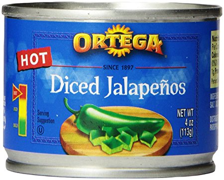 Ortega Jalapenos, Diced, 4 Oz