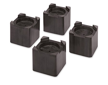 Whitmor 6511-4713-ESPR Wood Bed Risers Set of 4 -Espresso