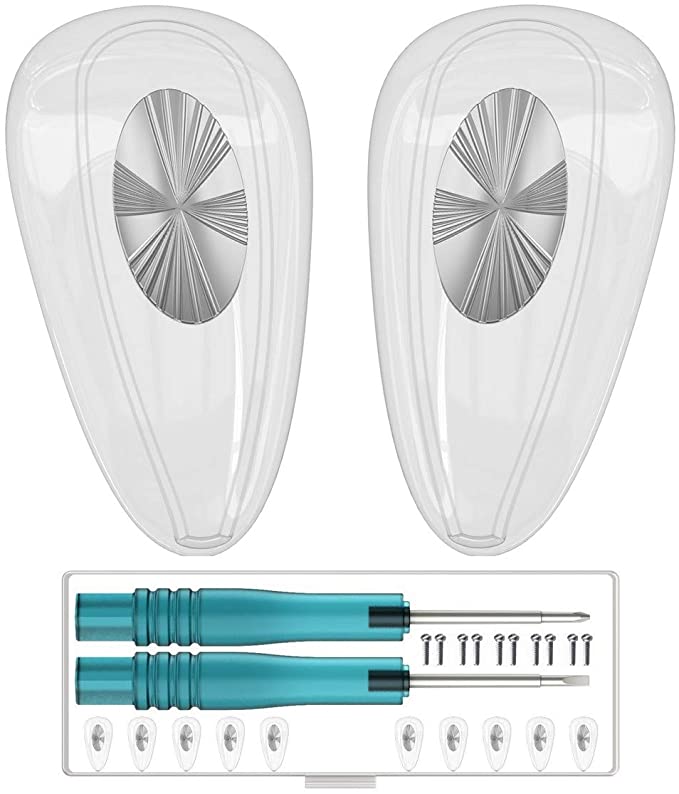 Metal and Soft Silicone Air Chamber Eyeglass Nose Pads, Eyeglass Repair Kit, Micro Screwdriver, 14mm Air Bag Glasses Nose Pads (Blue, 6 Pair)