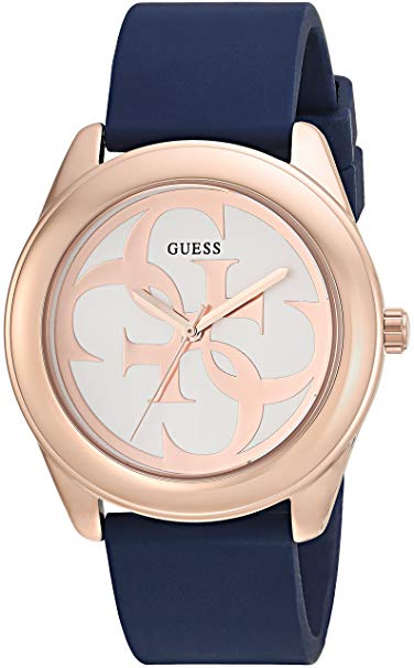 GUESS Women's Stainless Steel Silicone Casual Watch, Color: Blue (Model: U0911L6)