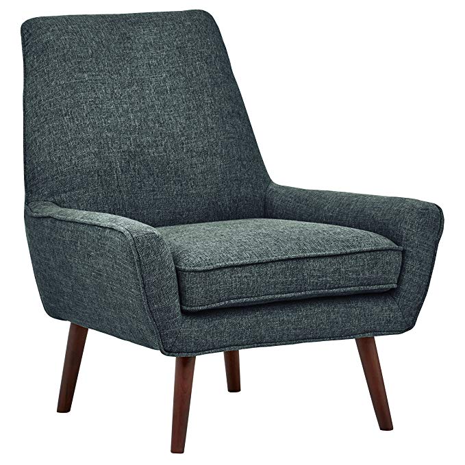 Rivet Jamie Mid-Century Low Arm Accent Chair, 31"W, Marine Blue