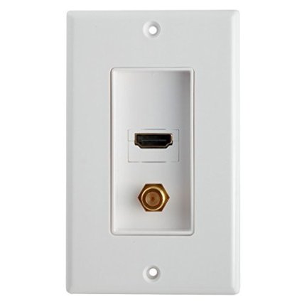 GE 87688 HDMI and Coax Cable Wall Plate