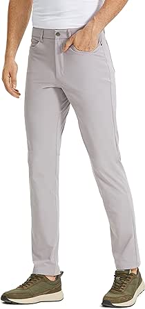 CRZ YOGA Men's All Day Comfy Golf Pants with 5-Pocket - 30"/32"/34'' Quick Dry Lightweight Casual Work Stretch Pants